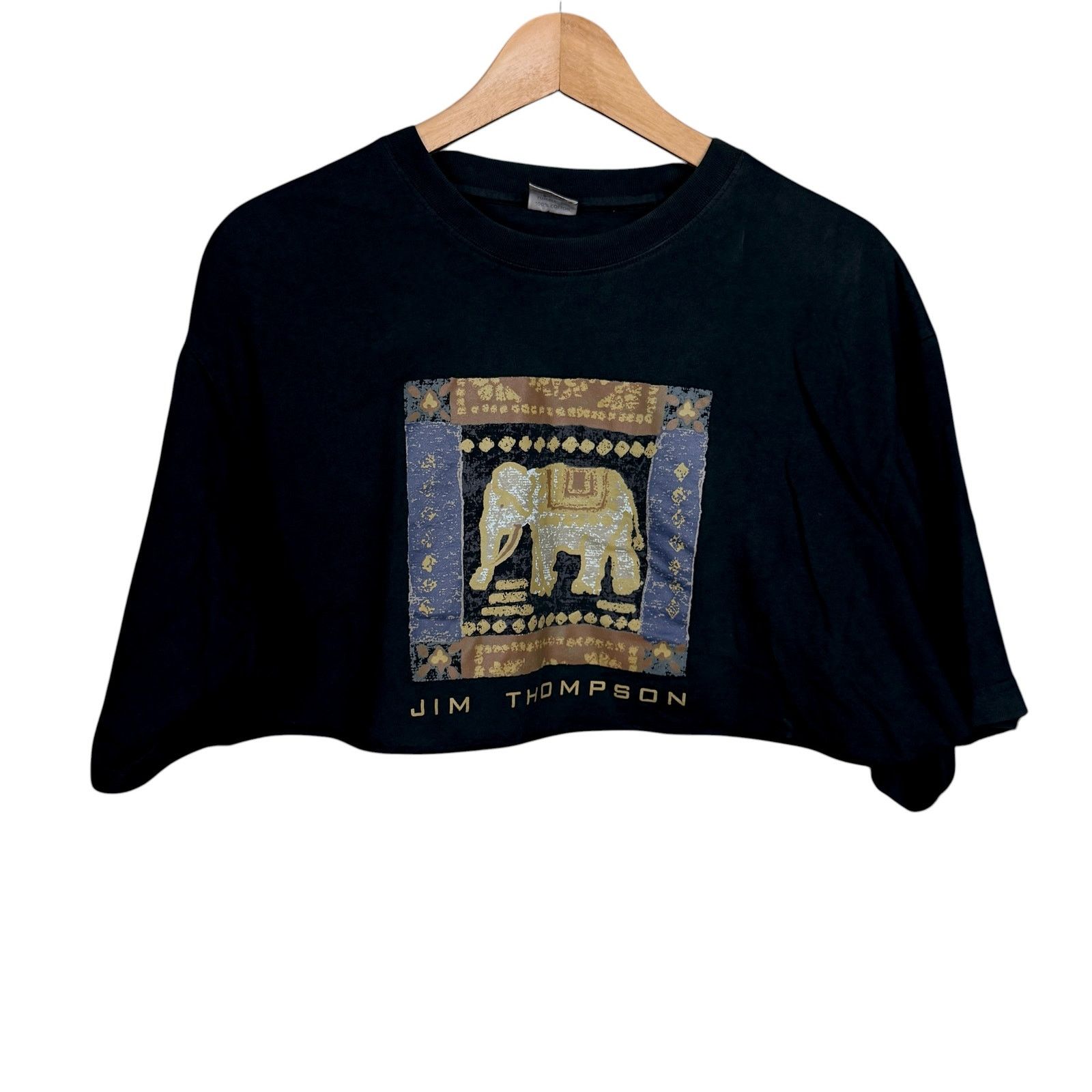 Jim Thompson Vintage 90s Jim Thompson Women's L Elephant Cropped T-Shirt Size L / US 10 / IT 46 - 7 Thumbnail