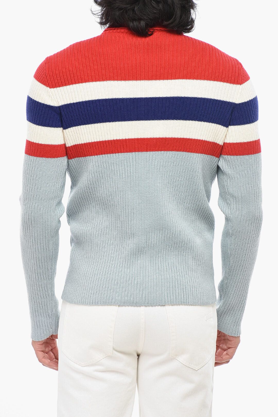 Gucci og1mm0426 Wool & Cotton Turtleneck Ribbed Sweater Multicolor Size US M / EU 48-50 / 2 - 2 Thumbnail