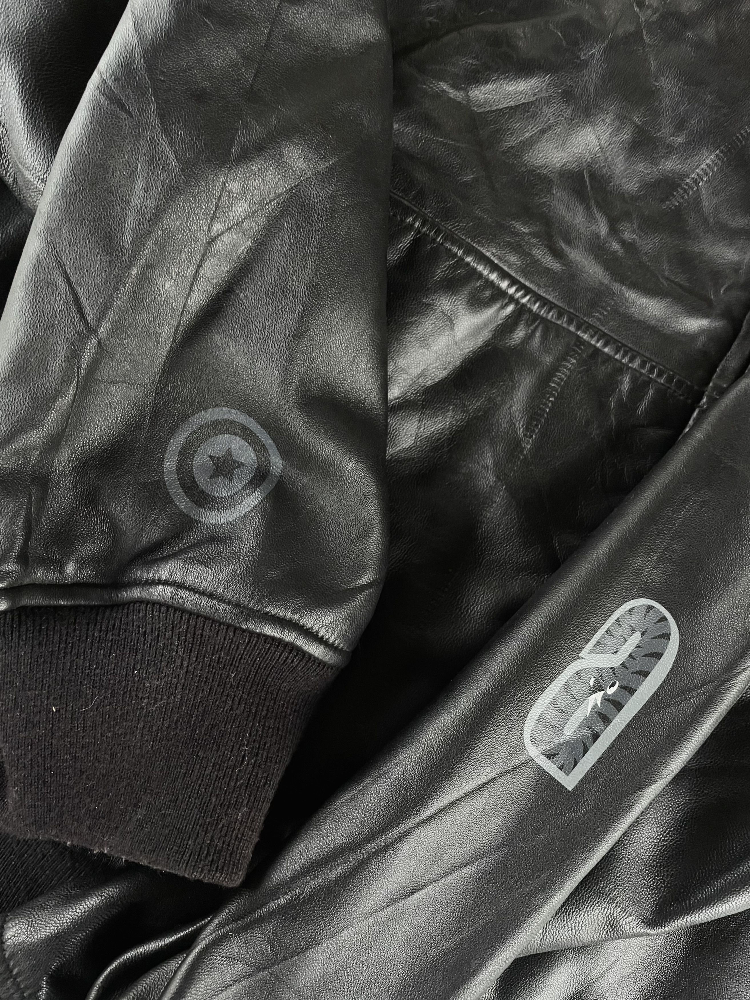 Bape 2008 Bape Shark Leather Hoodie Size US XL / EU 56 / 4 - 5 Thumbnail