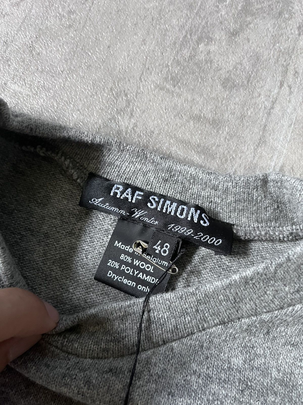 Raf Simons Raf Simons A/W 99-00 wool grey T-shirt Size US M / EU 48-50 / 2 - 5 Thumbnail