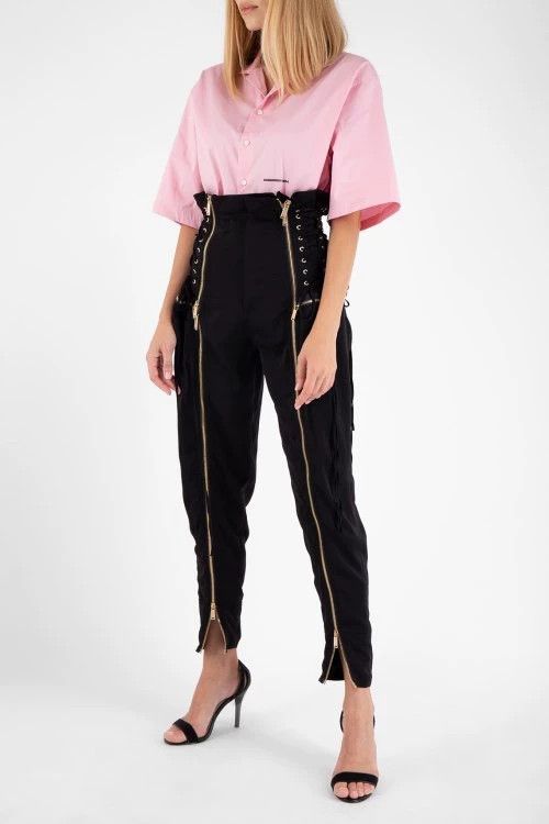 Dsquared2 Dsquared2 Women's High-Waist Multi-Zip Pants 40 IT Size 27" / US 4 / IT 40 - 2 Thumbnail