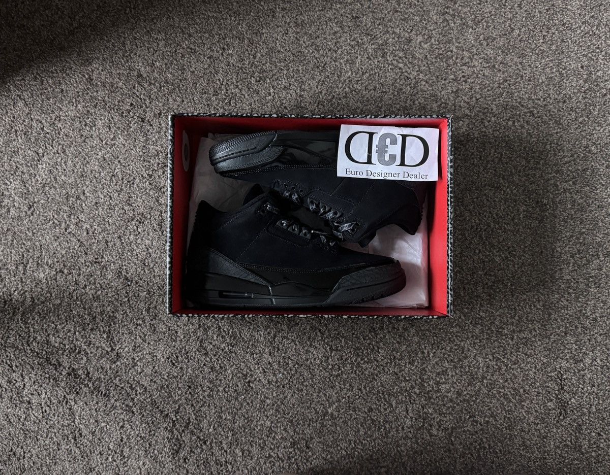 Jordan Brand 💠Air Jordan💠 3 Black CAT (8.5) Size US 8.5 / EU 41-42 - 2 Thumbnail