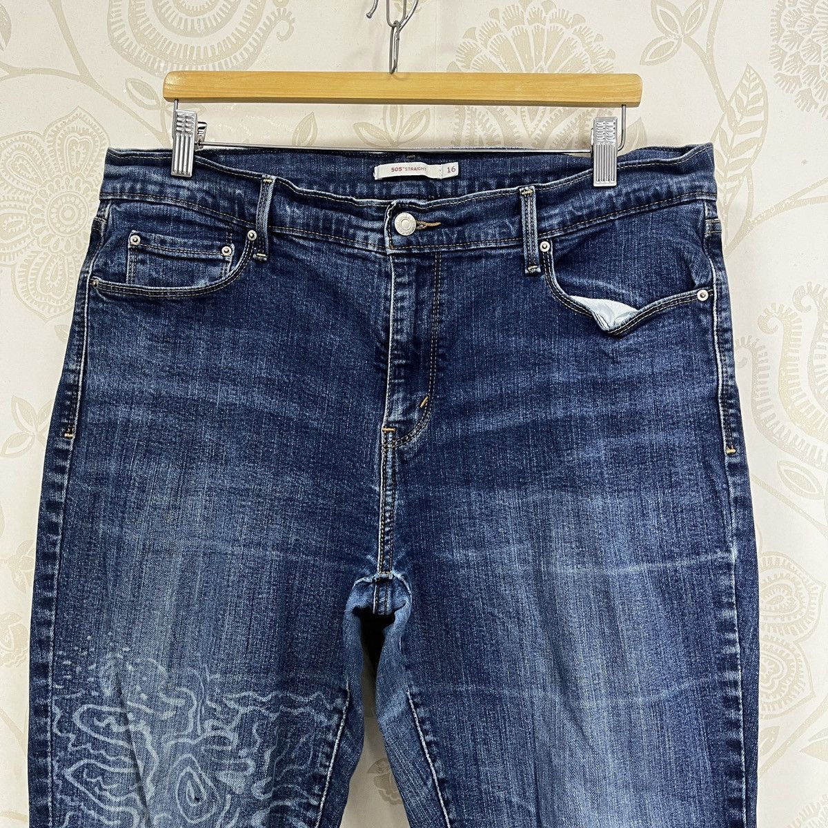 Levi's Levis 505 Straight Cut Distressed Waterless Denim Tears Art Size US 36 / EU 52 - 21 Thumbnail