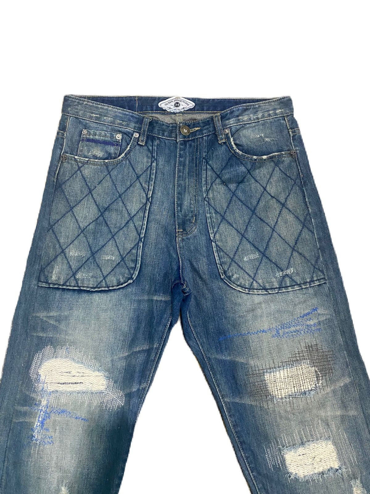 Japanese Brand × Kapital JAPAN BRAND OUTER SPACE RIPPED STYLE DENIM DISTRESS Size US 34 / EU 50 - 3 Thumbnail