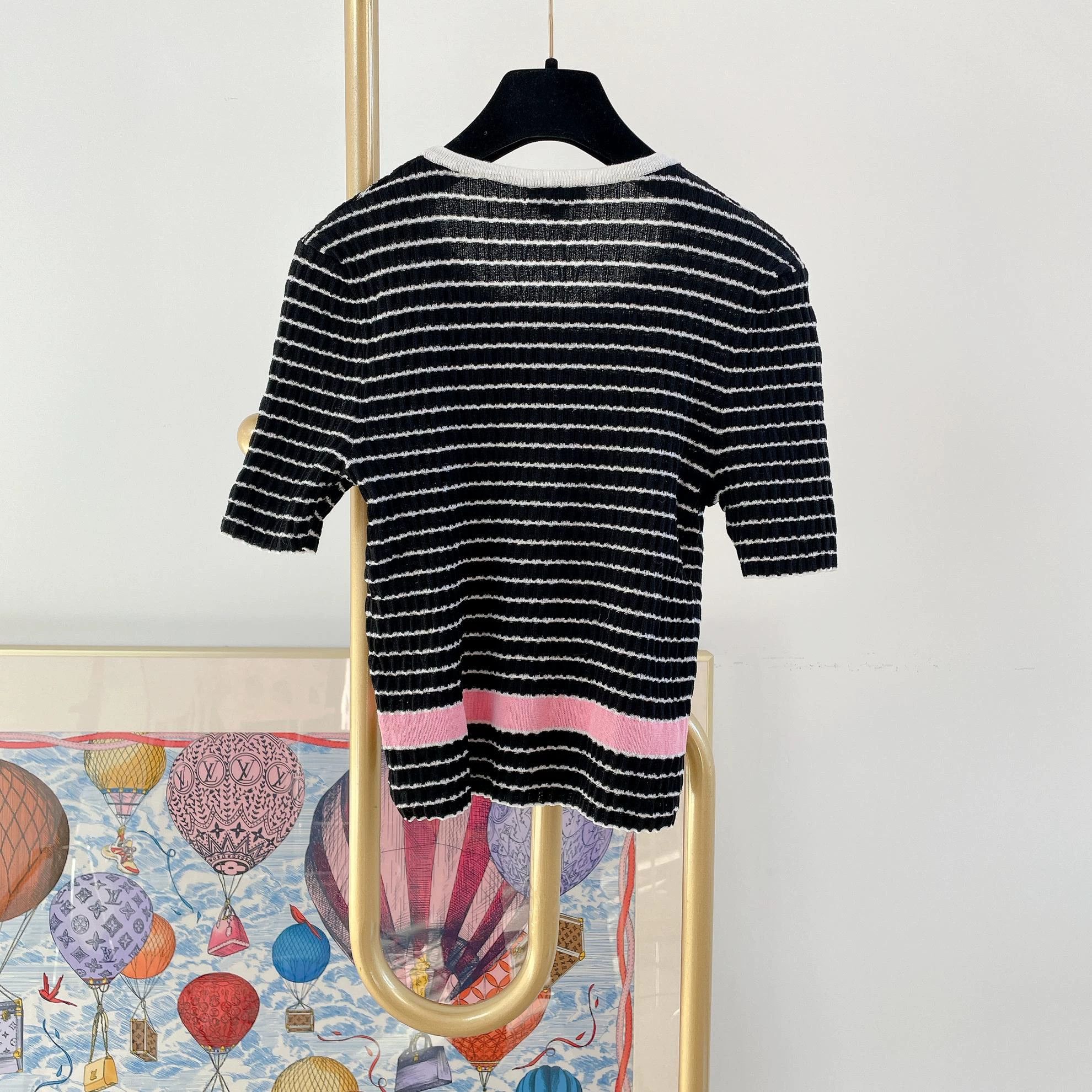 Chanel Chanel 24SS Black Stripe Short-Sleeve Tee 36 Size XS / US 0-2 / IT 36-38 - 2 Thumbnail