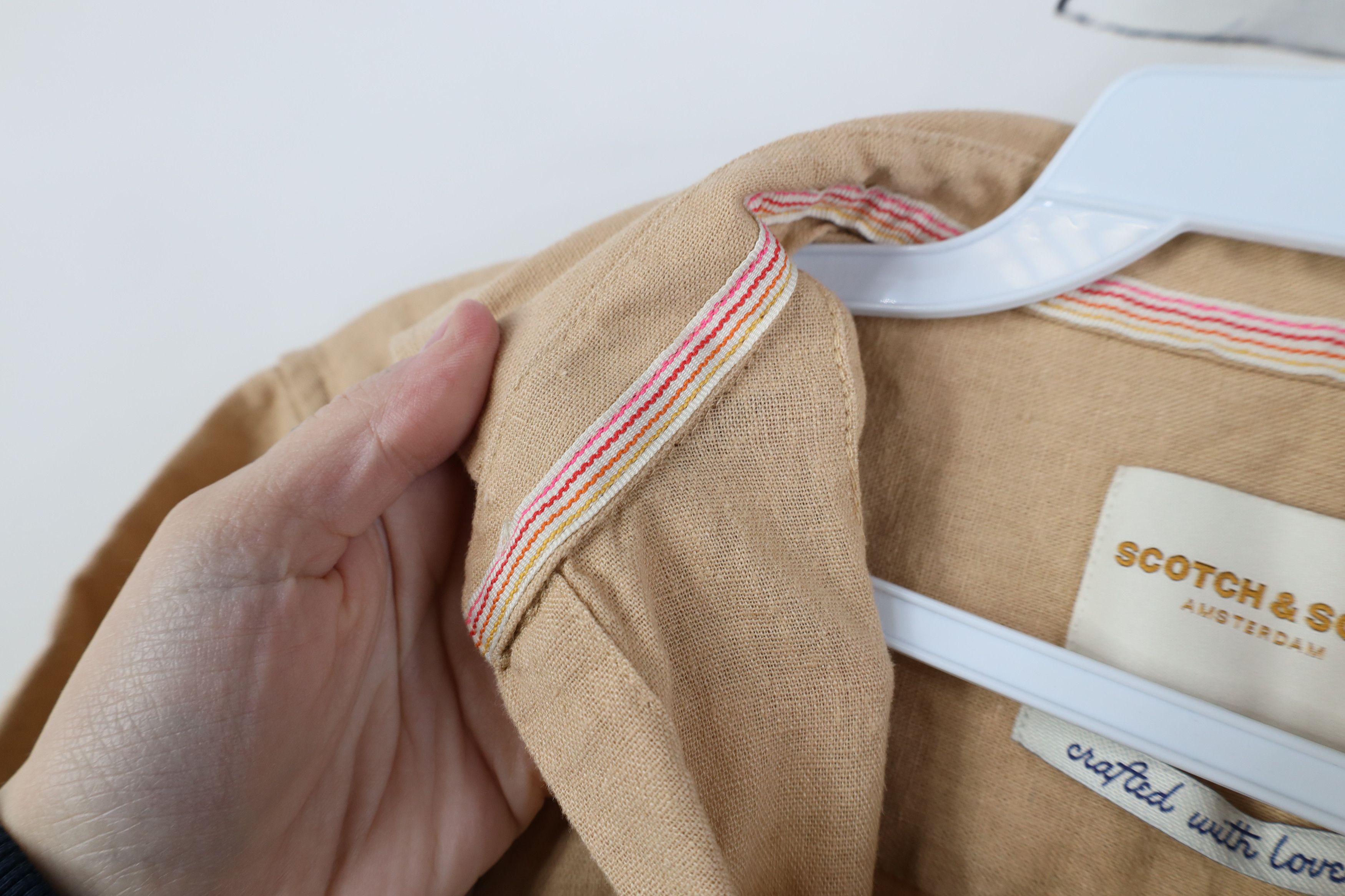 Scotch & Soda Scotch & Soda Blend Short Sleeve Collared Button Shirt Beige Size US S / EU 44-46 / 1 - 7 Thumbnail
