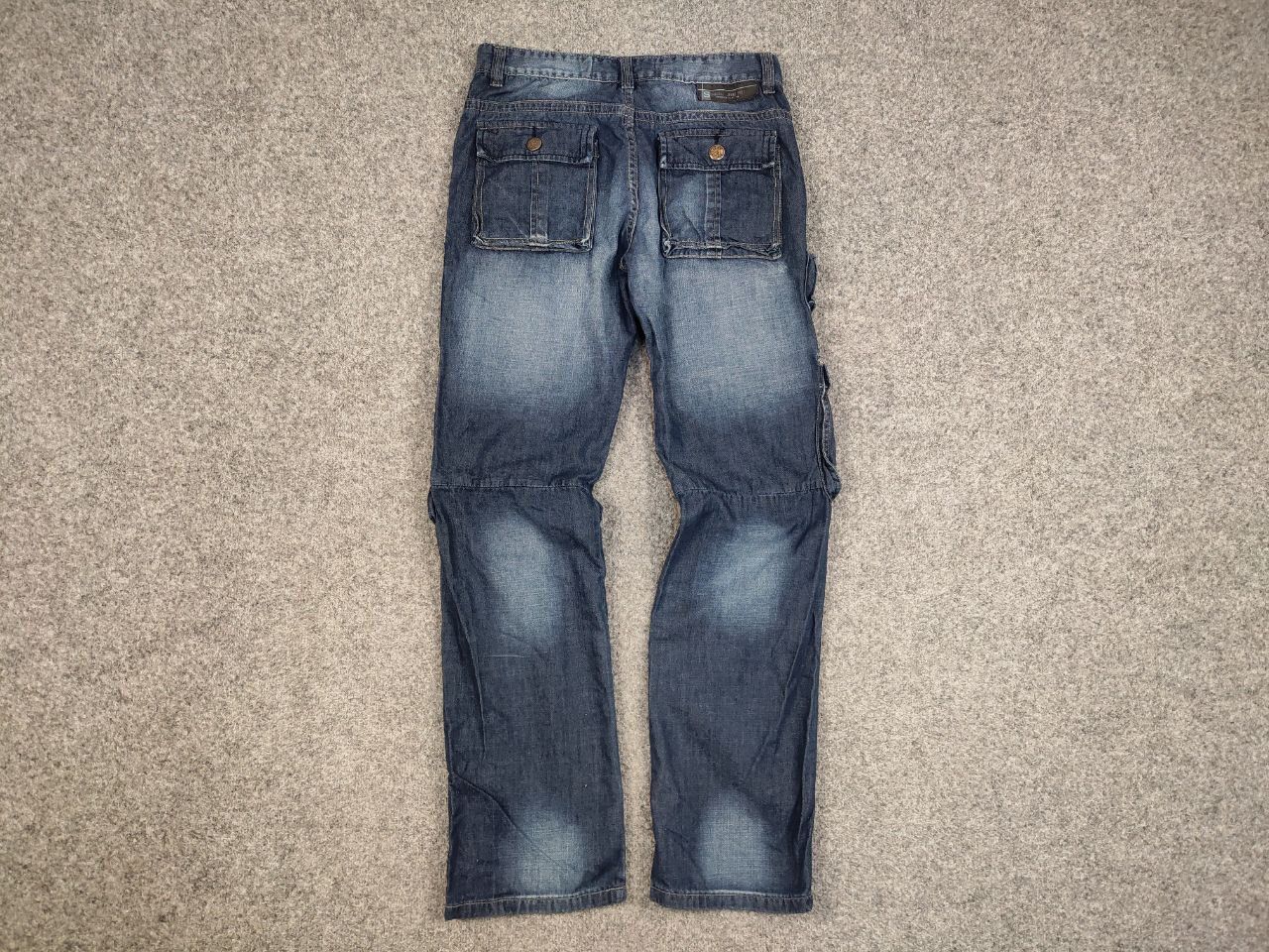 Japanese Brand Vintage if six was nine Style Y2K Faded Denim Cargo Jeans Size US 31 - 12 Thumbnail