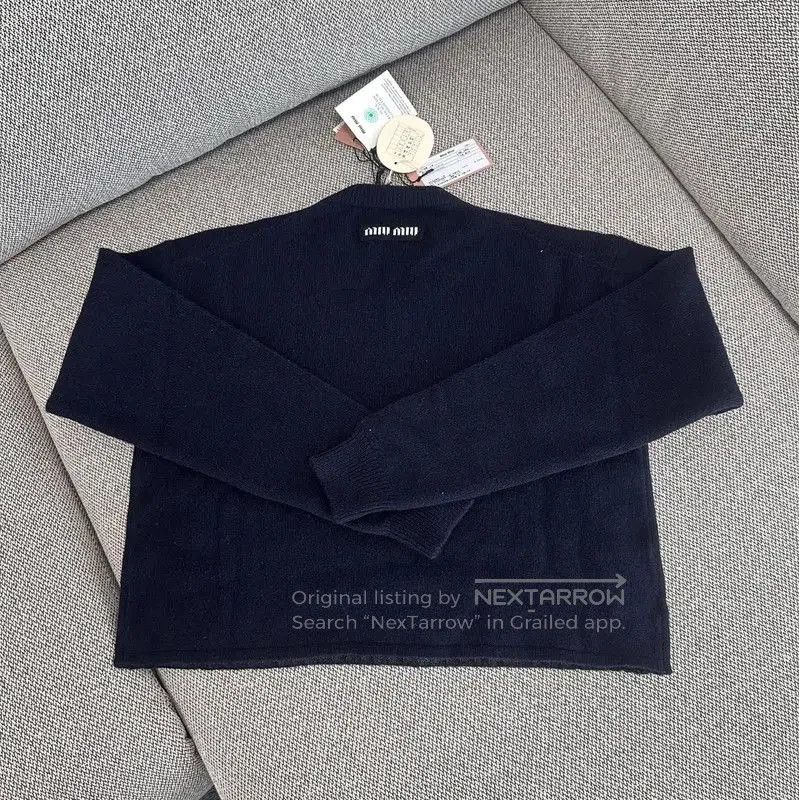 Miu Miu Miu Miu Navy Wool Pullover Sweater . Size M / US 6-8 / IT 42-44 - 1 Thumbnail