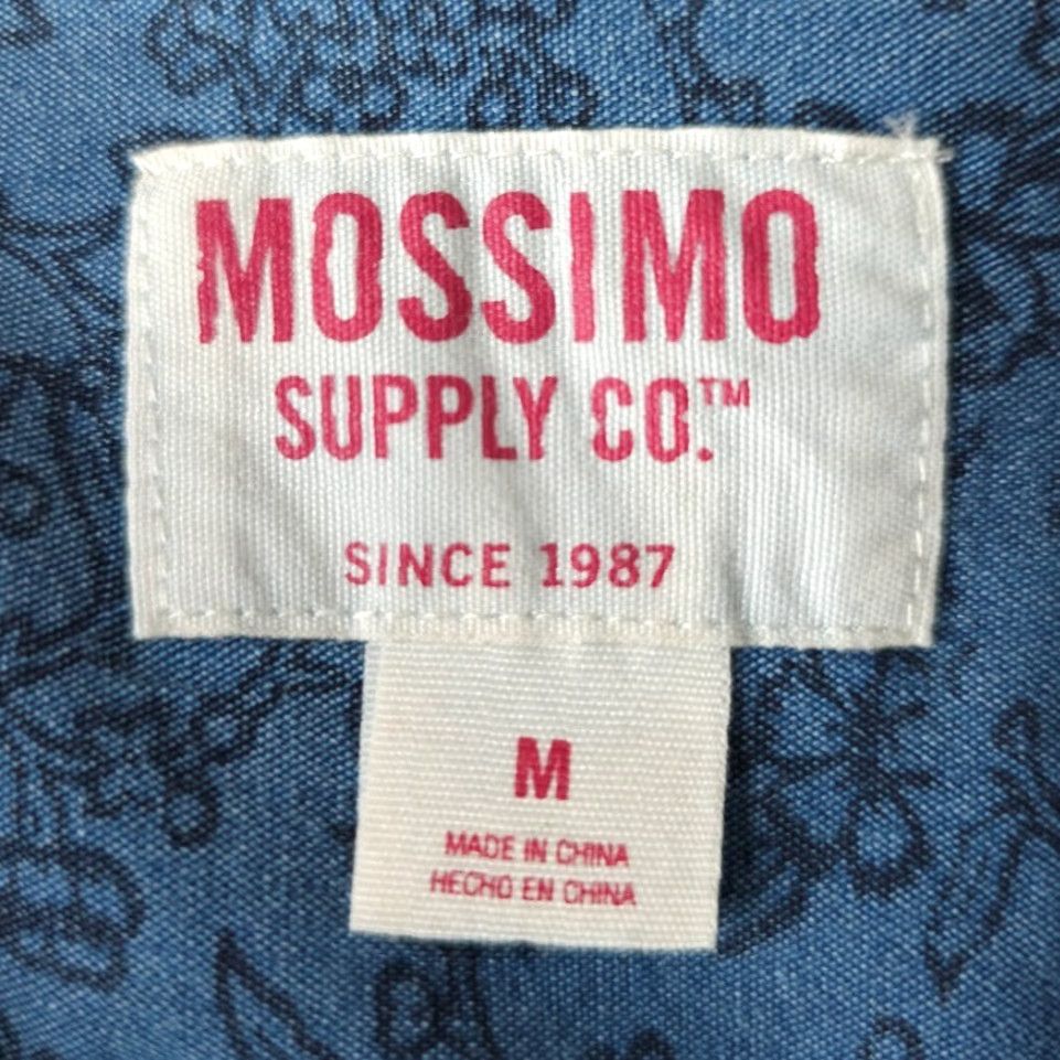 Mossimo Mossimo Floral Shirt Mens Medium Blue Flowers All Over Print Roll Sleeves Size US M / EU 48-50 / 2 - 6 Thumbnail