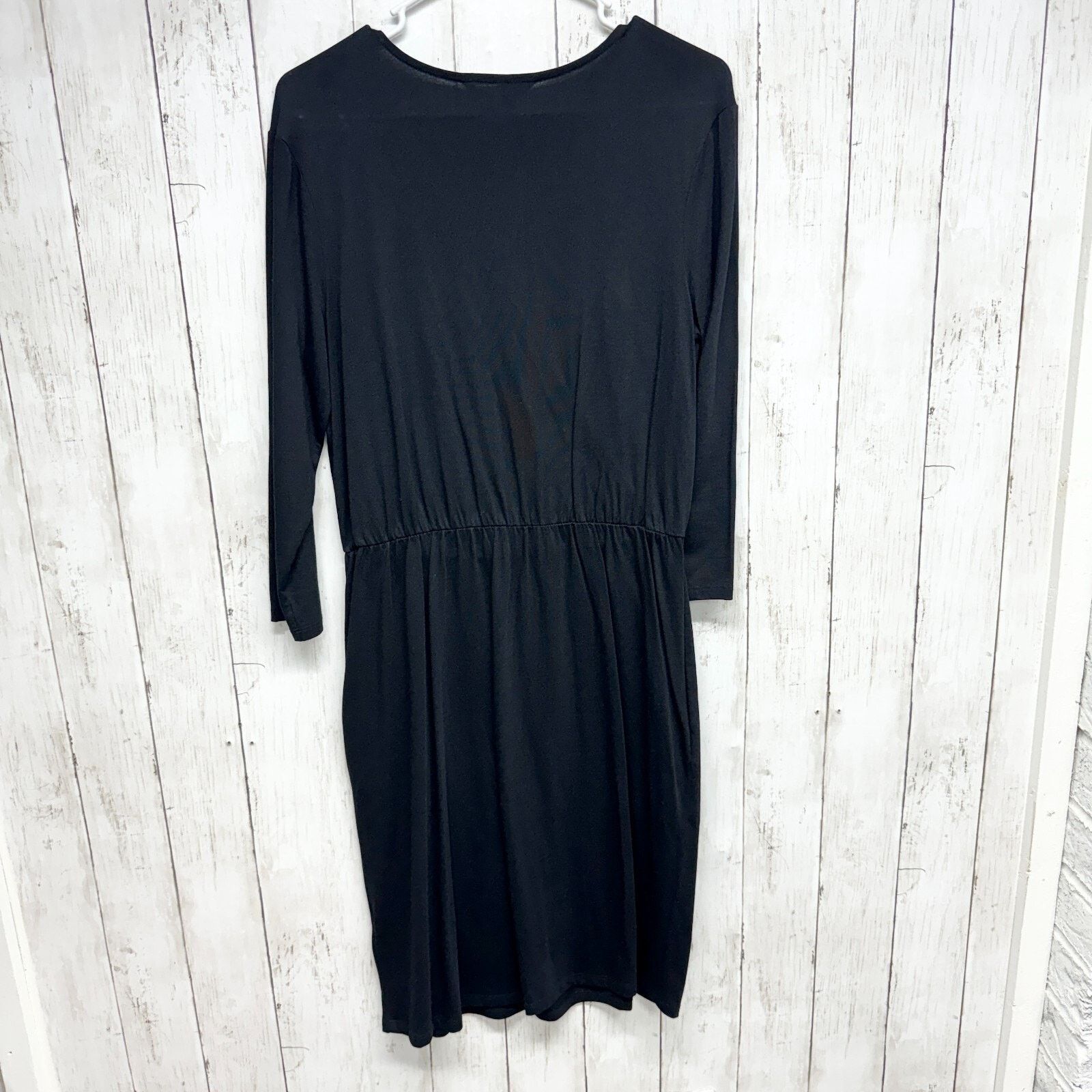 Boden Boden Dress Sz 8R Crossover Mini Cotton V Neck Pleated Black Size M / US 6-8 / IT 42-44 - 6 Thumbnail