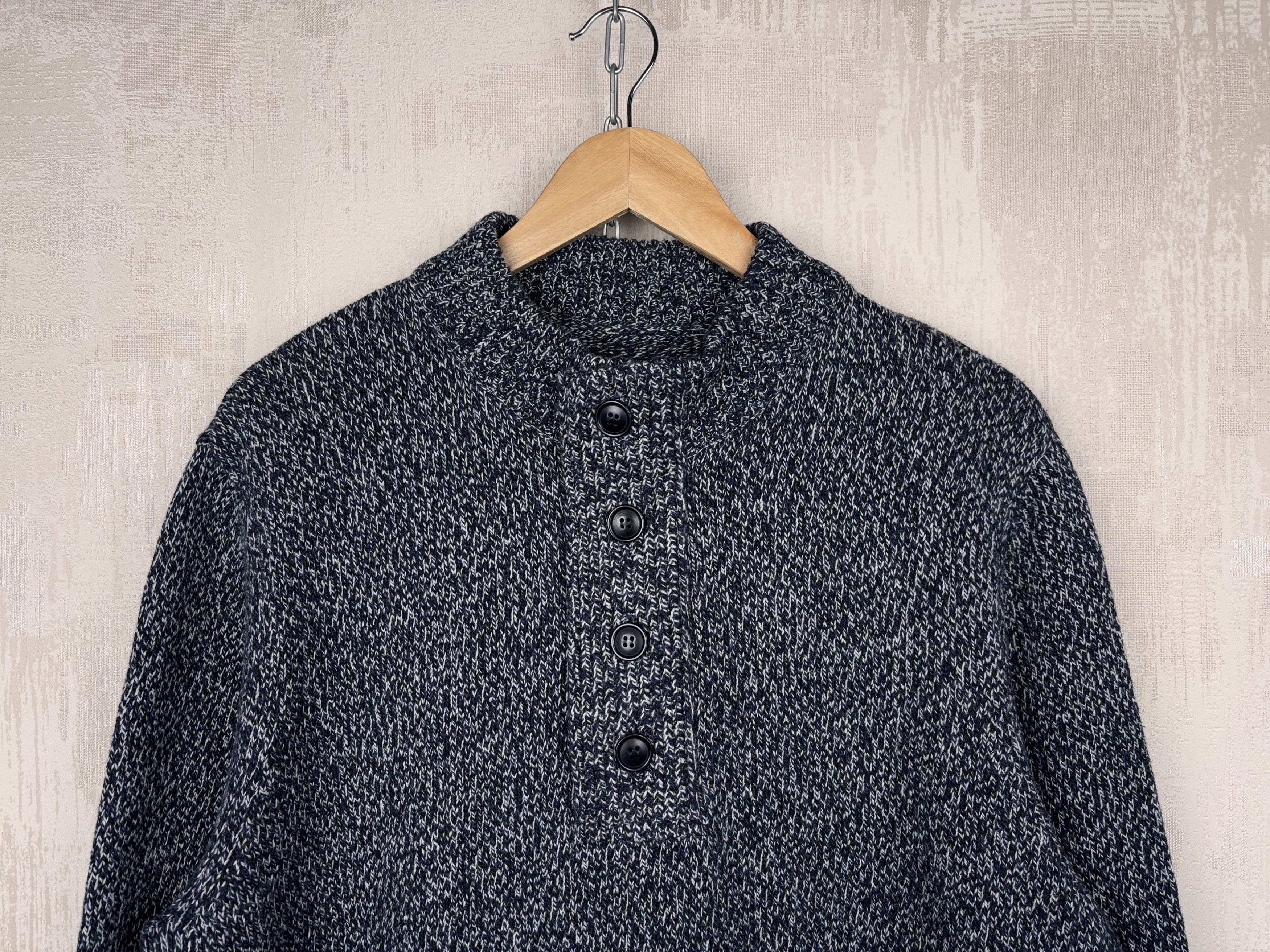 Barbour Barbour Sid Half Zip Pullover Navy Marl Wool Cotton Sweater Size US L / EU 52-54 / 3 - 3 Thumbnail