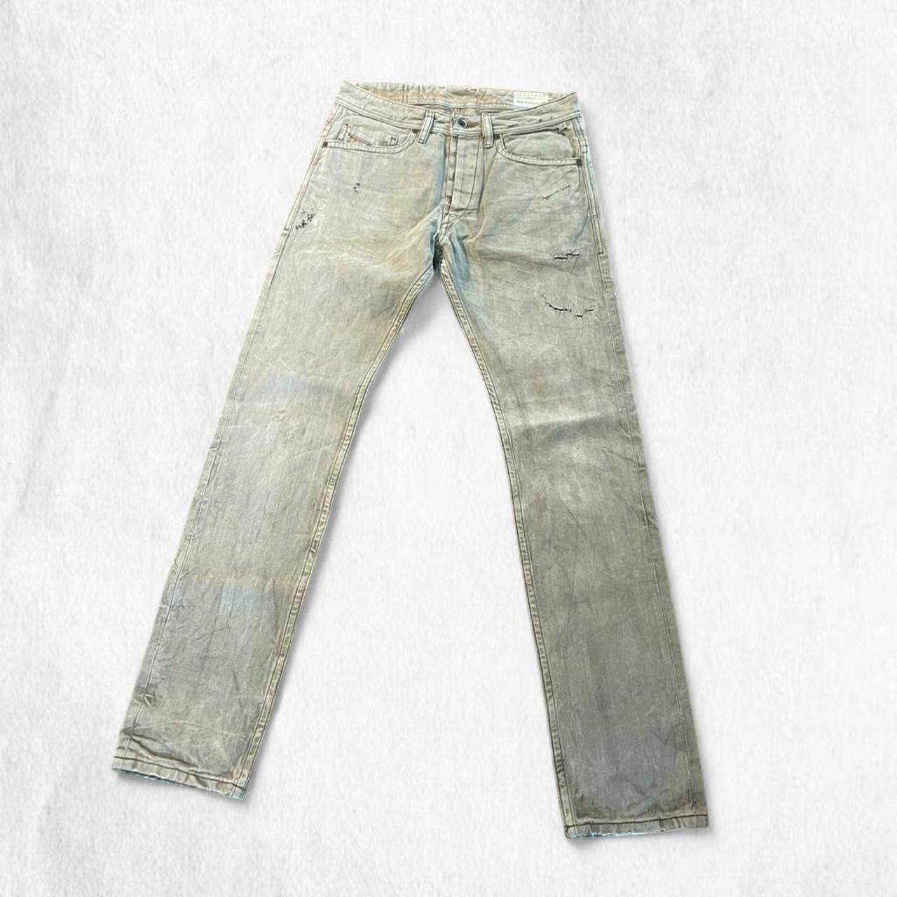 Diesel Diesel Deadstock BRADDOM 27x32 distressed pinstriped tan Size US 27 - 1 Thumbnail