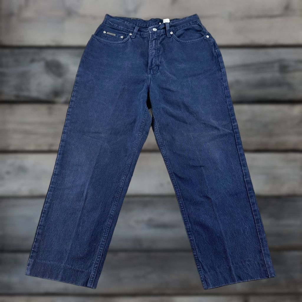 Calvin Klein Calvin Klein Jeans Womens 12 Blue Navy Relaxed Tapered Mom Dark Wash Denim 90s Jeans Womens 12 Blue Navy Relaxed Tapered Denim 90s CK Jeans Women 12 Size 29" - 1 Thumbnail