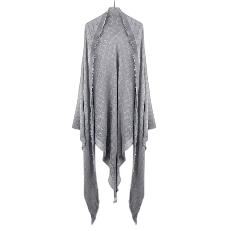 Gucci Gucci Silver Logo Jacquard Shawl 186*76cm Size ONE SIZE - 1 Thumbnail