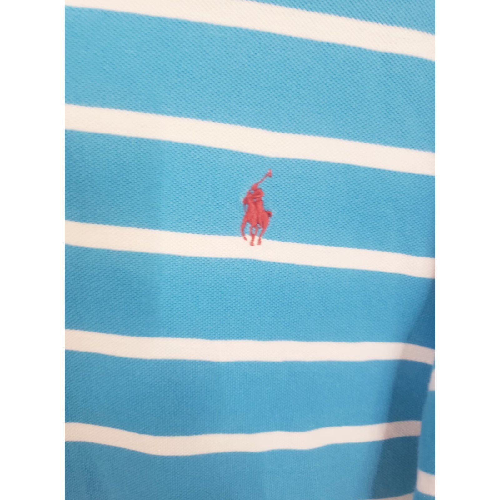 Polo Ralph Lauren VINTAGE Polo Ralph Lauren Polo Shirt Blue & White Striped L Men's Regular Short Sleeve Size US L / EU 52-54 / 3 - 4 Thumbnail