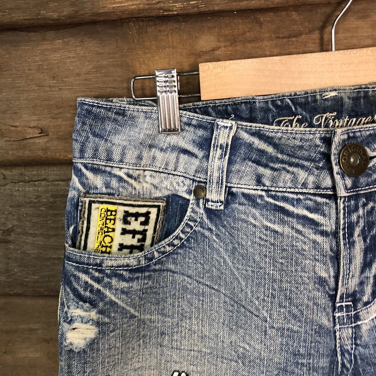 Japanese Brand Vintage Standard distressed ripped Blue Denim Pants #7381 Size 28" / US 6 / IT 42 - 4 Thumbnail