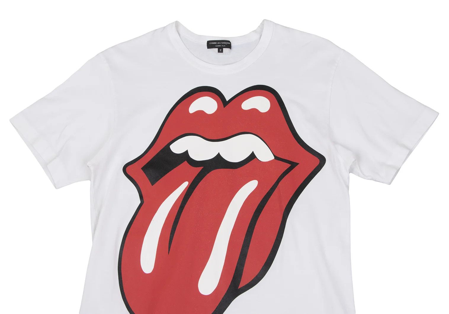 Comme des Garcons Homme Plus Rolling Stones Lip Print Big T-Shirt in White and Red M Size US M / EU 48-50 / 2 - 2 Thumbnail