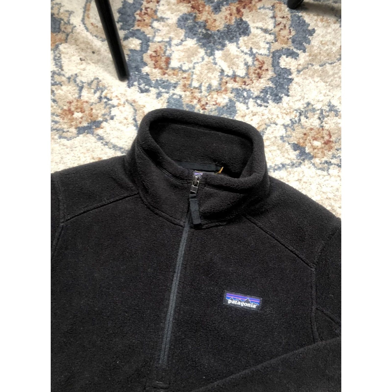 Patagonia Patagonia Synchilla Fleece Pullover Jacket Womens Medium Black 1/4 Zip Pockets Raglan Sleeves Front Logo Size M / US 6-8 / IT 42-44 - 6 Thumbnail