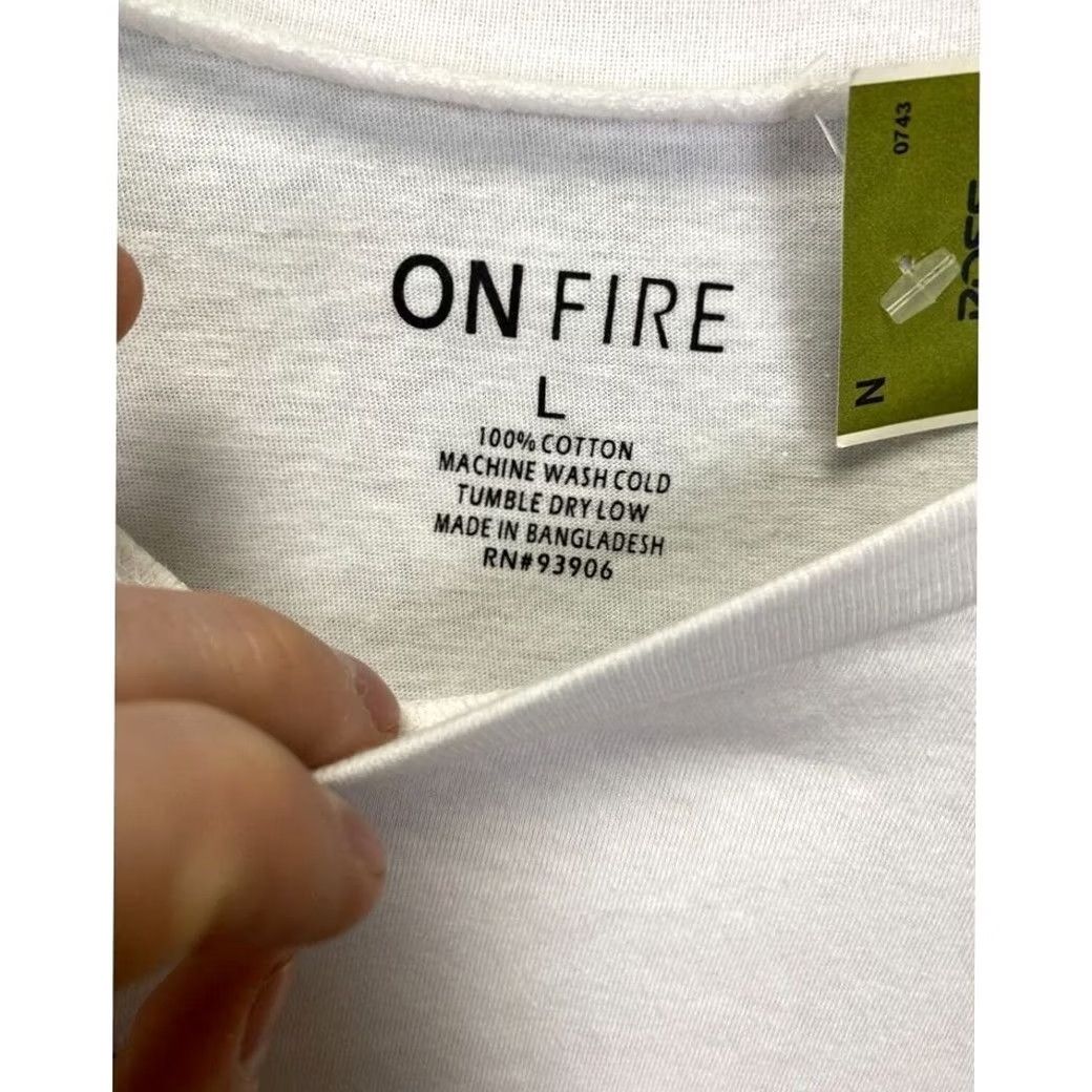Vintage Shirt Womens L White God Good All The Time Women Cotton Tee Ladies Fire NEW Size L / US 10 / IT 46 - 4 Thumbnail