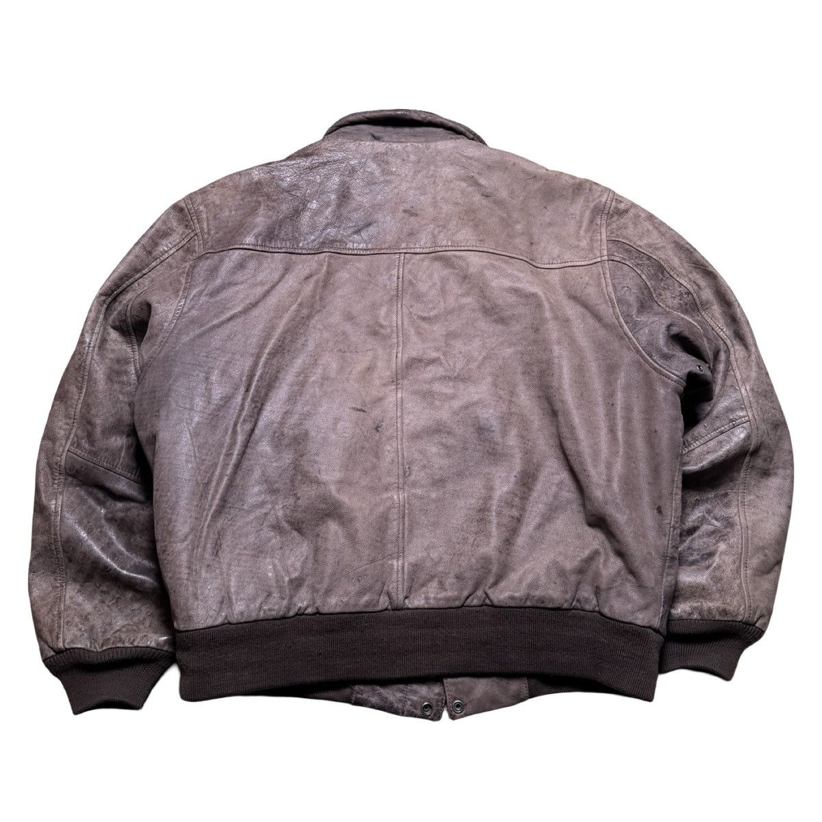 Hunt Club Vintage A-2 Faded Brown Leather Bomber Jacket Hunt Club 46 Size US XL / EU 56 / 4 - 7 Thumbnail