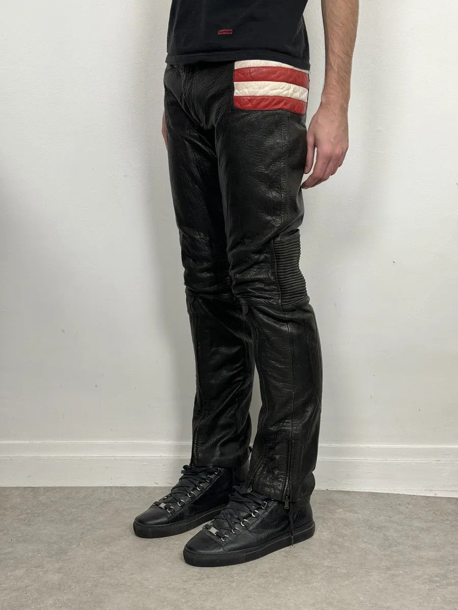 Roberto Cavalli 2000s Roberto Cavalli Biker Grain Black Leather Pants Size US 30 / EU 46 - 4 Thumbnail