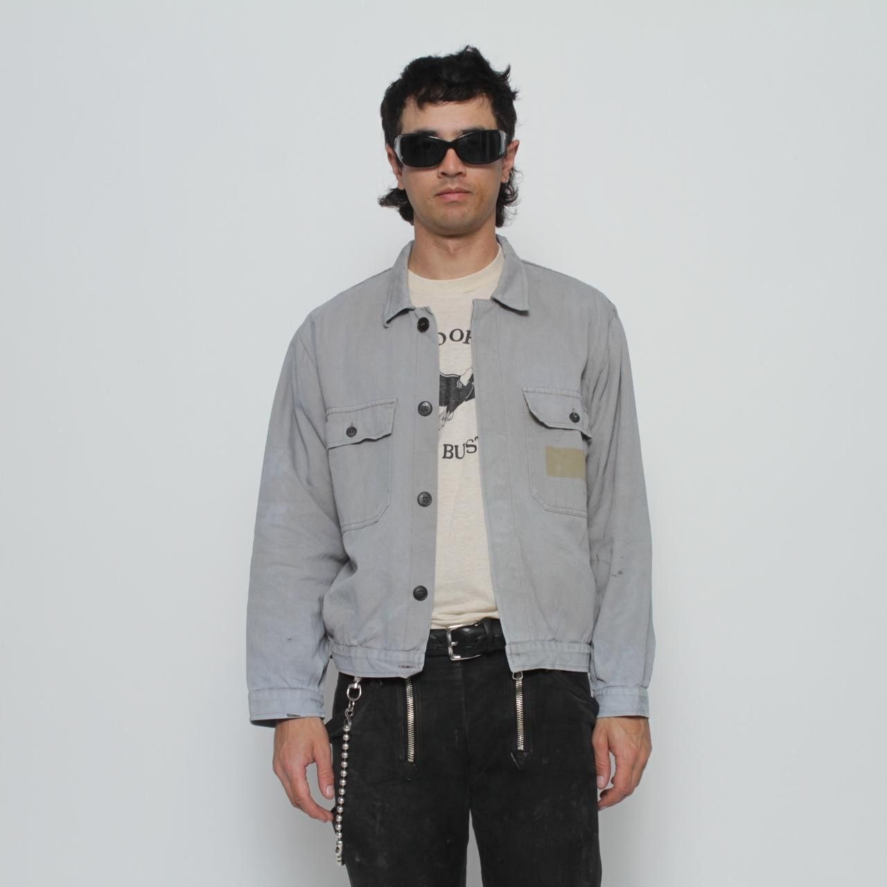 Vintage LIGHT GREY BLUE BOXY WORKWEAR JACKET BY SAFE Size US XL / EU 56 / 4 - 1 Thumbnail