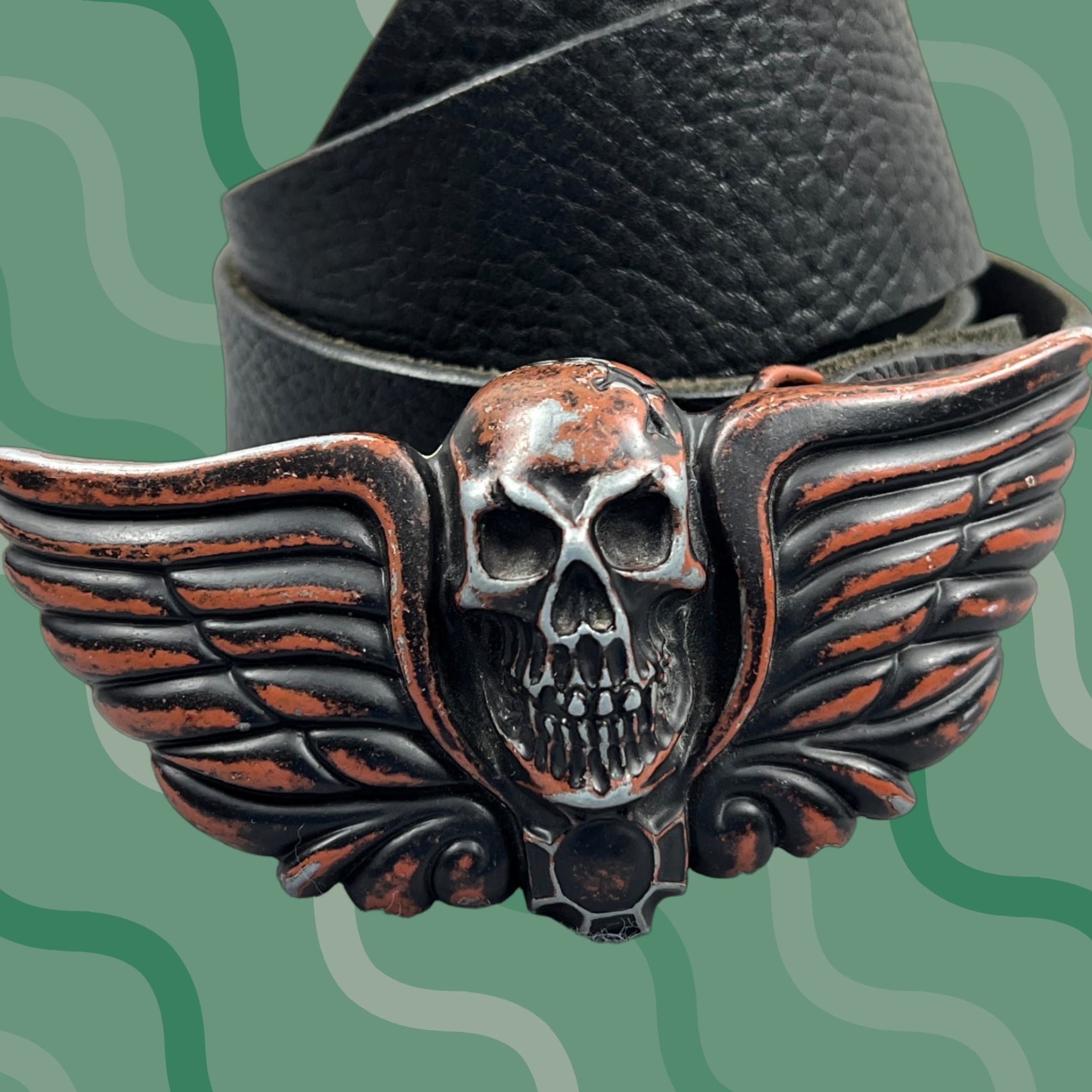 Oakley × Vintage Vintage y2k Oakley Skull Belt Silver Black | Grailed