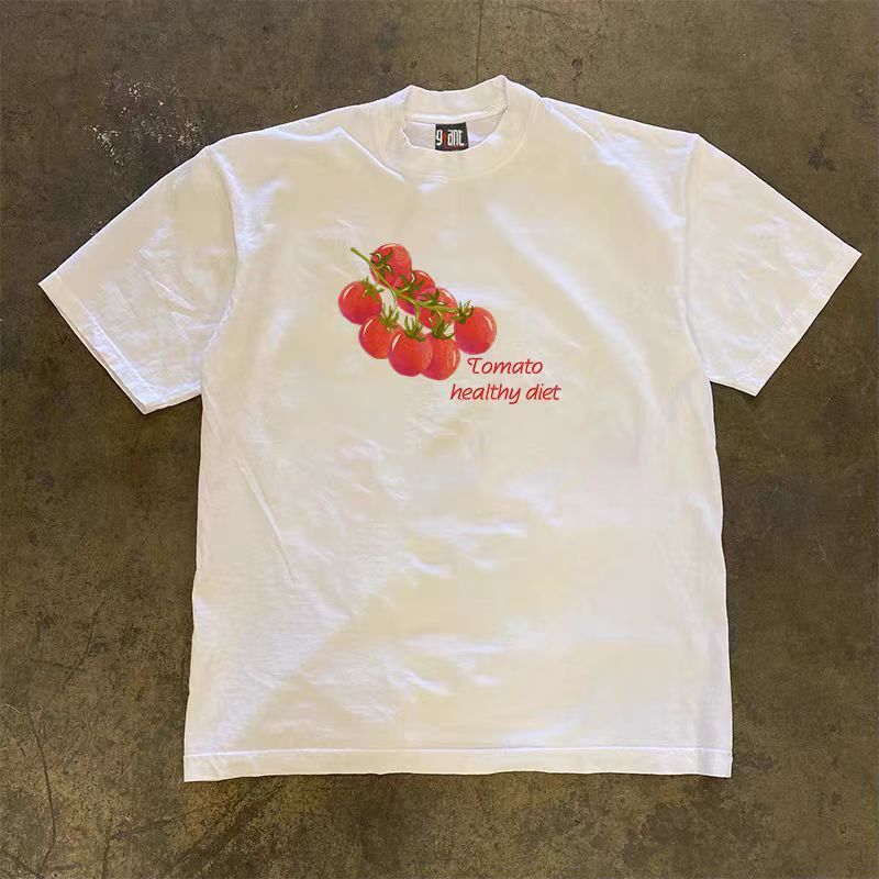 Japanese Brand White casual retro tomato print t-shirt Size US M / EU 48-50 / 2 - 1 Thumbnail