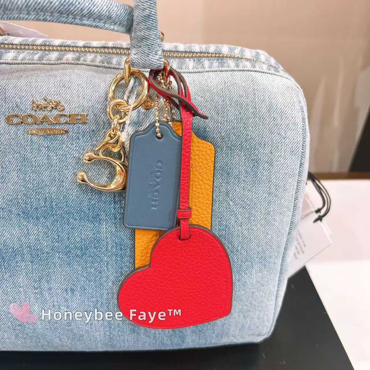 Coach Rowan Large Satchel Bag In Loved Denim With Charms CDY75 Size ONE SIZE - 5 Thumbnail