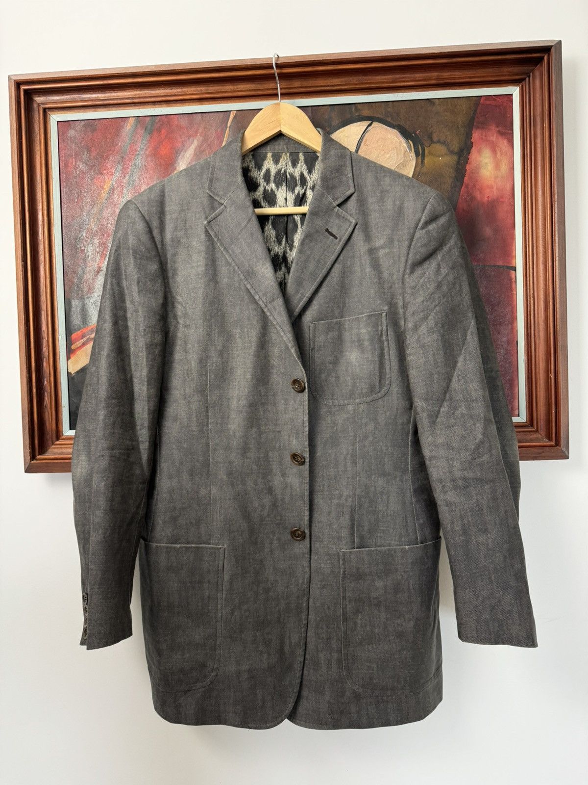 Roberto Cavalli Just Cavalli Leopard Print Gray Blazer Y2k Vintage Archive Size US M / EU 48-50 / 2 - 3 Thumbnail
