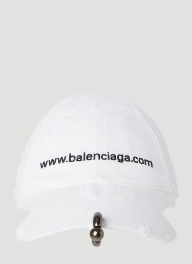 Balenciaga Piercing Logo Cap in White / size M Size ONE SIZE - 1 Thumbnail