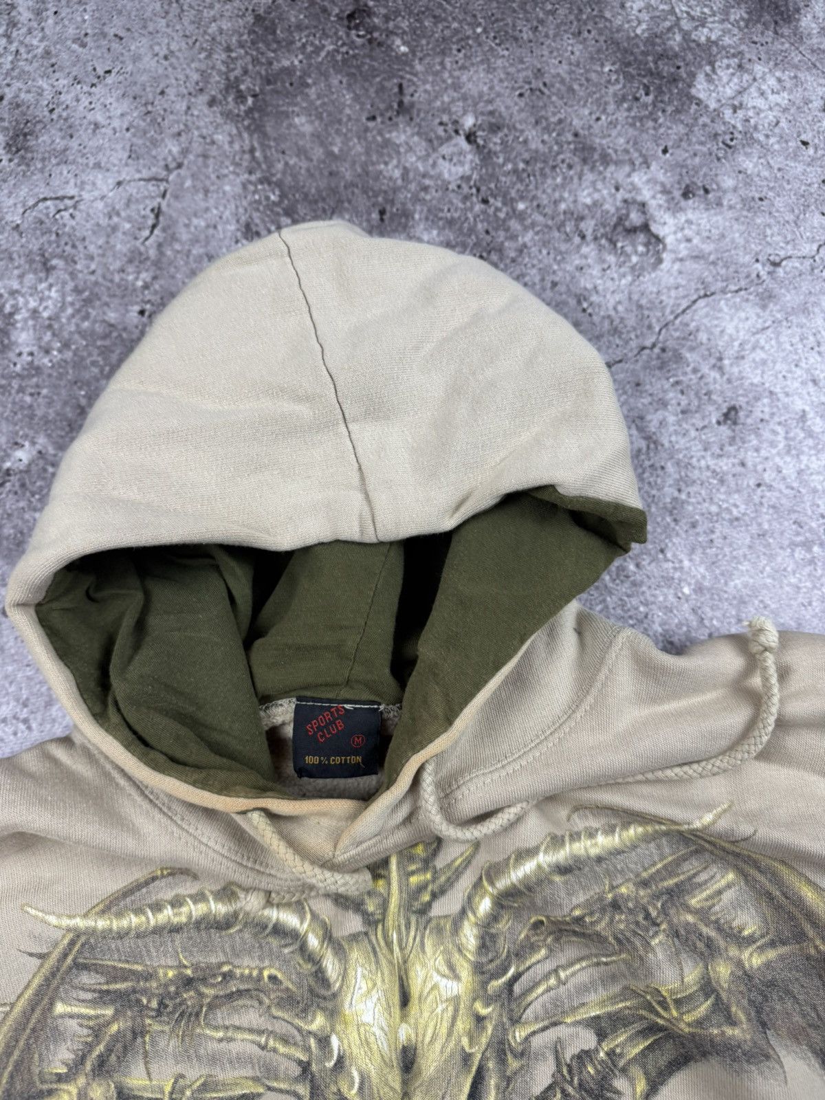 Japanese Brand Vintage 00s Spiral Affliction style dragon hoodie fantasy Size US M / EU 48-50 / 2 - 10 Thumbnail