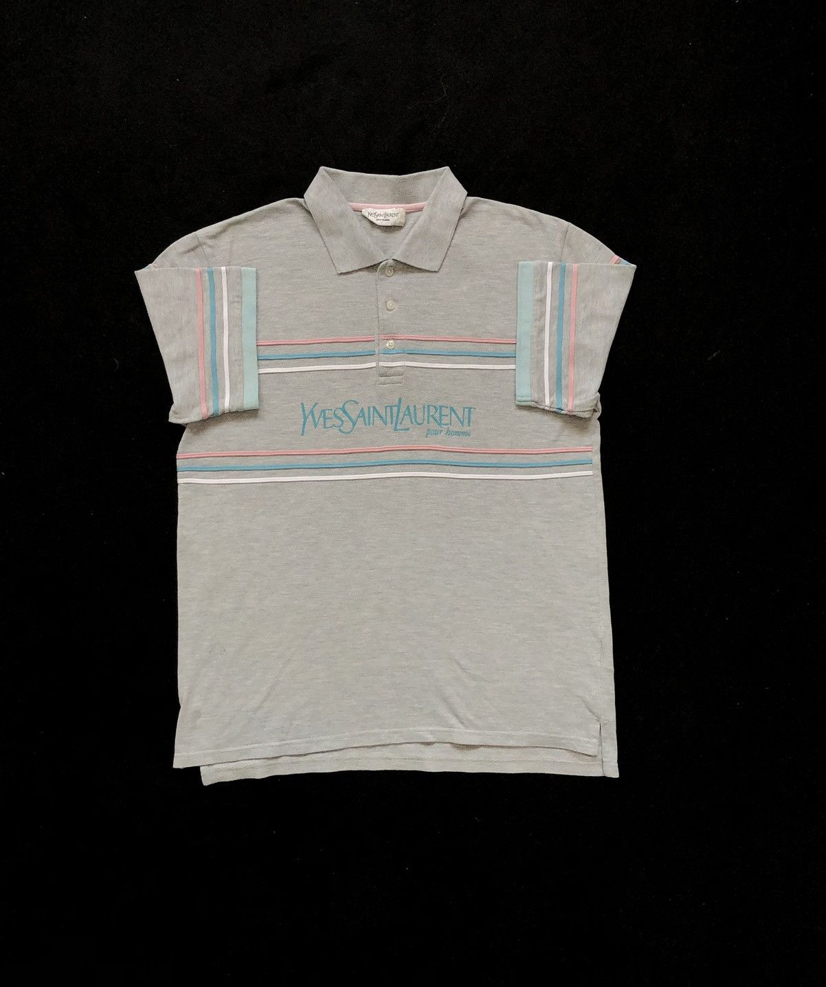 Yves Saint Laurent Polo Shirt Yves Saint Laurent Big Logo Size US L / EU 52-54 / 3 - 1 Thumbnail