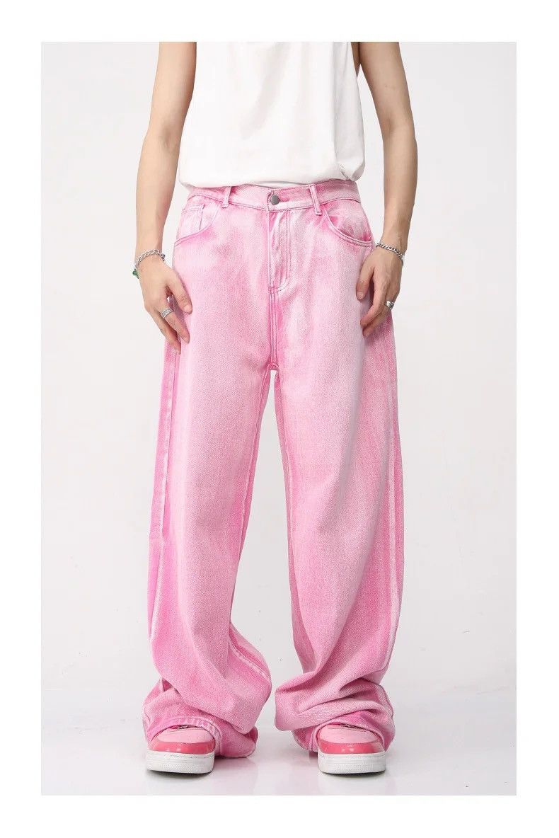 Japanese Brand × Vintage Casual Korean Pink Set Suit Solid Jeans + Jacket Coat Size 40R - 7 Thumbnail