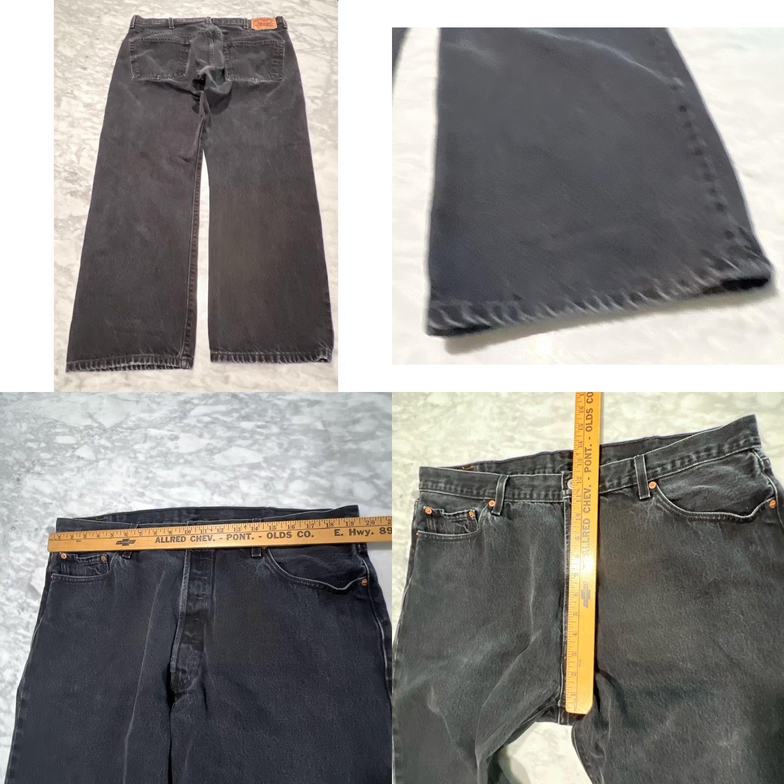 Levi's VINTAGE Levis 501 Jeans Mens 42x30 Black Straight Leg Button Fly Americana 90s Logo USA Mens Size US 42 / EU 58 - 8 Thumbnail