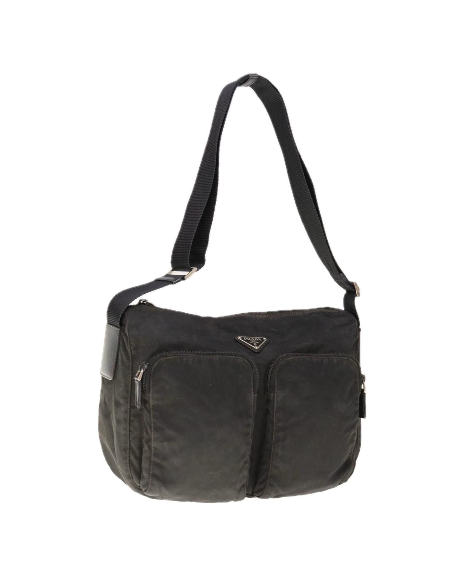 image of Prada Luxury Black Synthetic Shoulder Bag With Practical Elegance, Women's