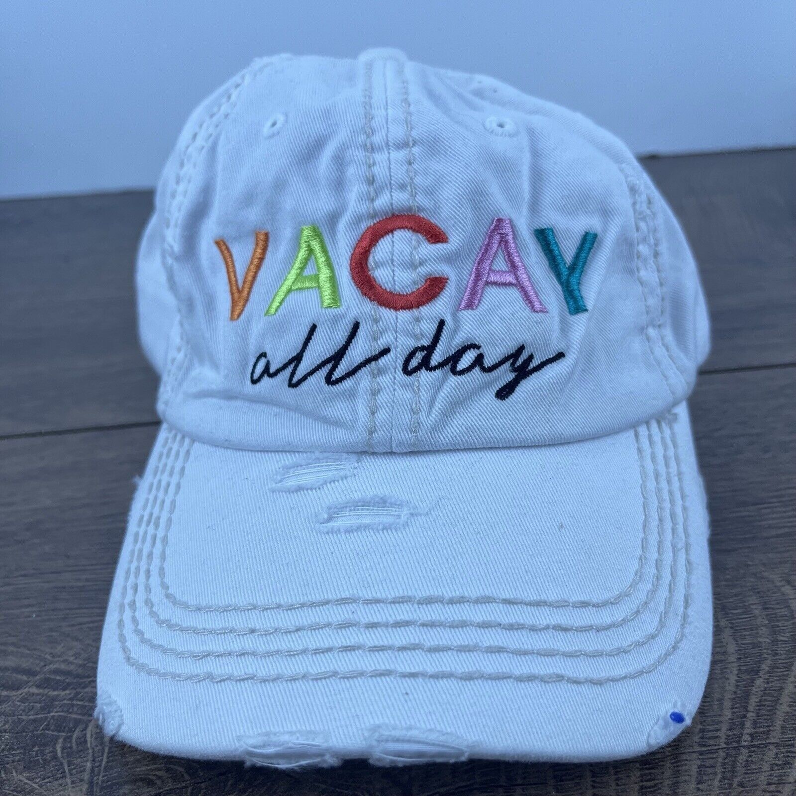 Other Vacay All Day Hat Vacation Vacay Hat White Adjustable Hat Wh Size ONE SIZE - 1 Thumbnail