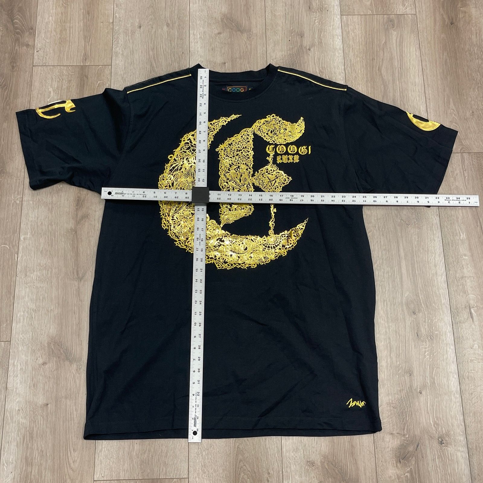Coogi Coogi Luxe Club winged moon logo Black Tee T Shirt Size XXXL Size US XXL / EU 58 / 5 - 2 Thumbnail