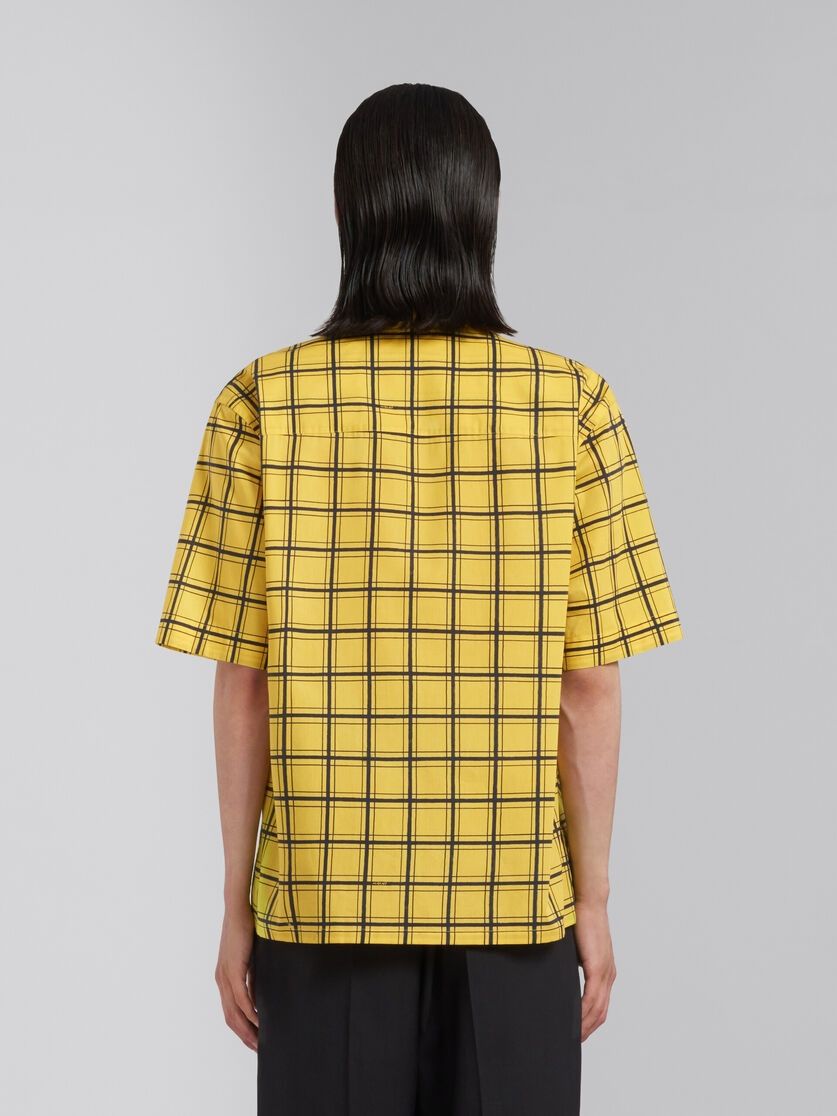 o1w1db10125 Checked Poplin Bowling Shirt in Yellow