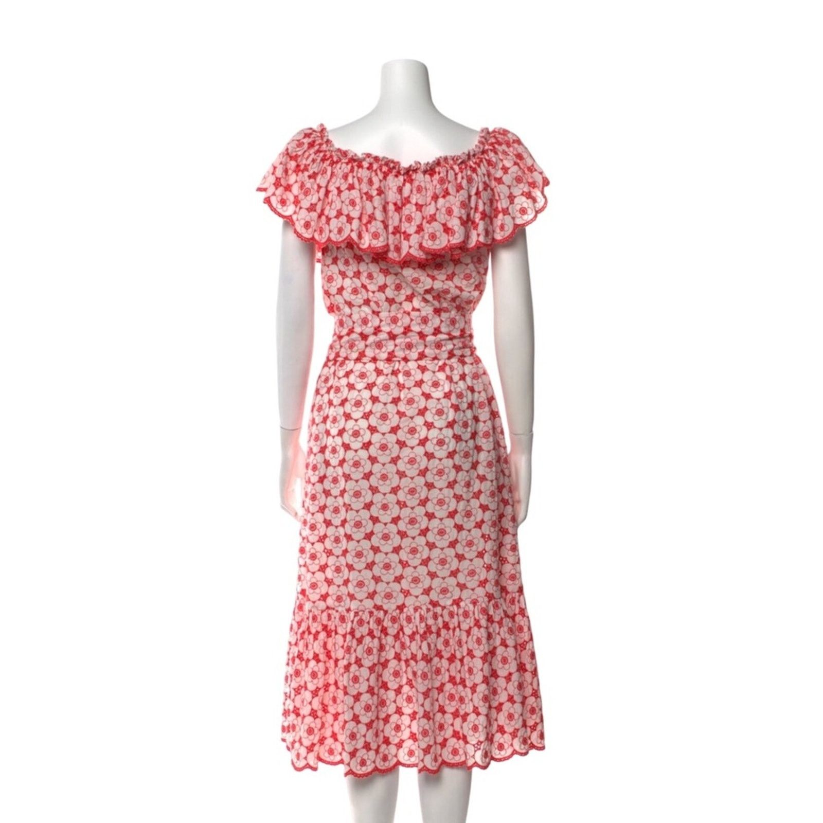 Lisa Marie Fernandez Lisa Marie Fernandez Floral Print Off The Shoulder Dress Size L / US 10 / IT 46 - 4 Thumbnail