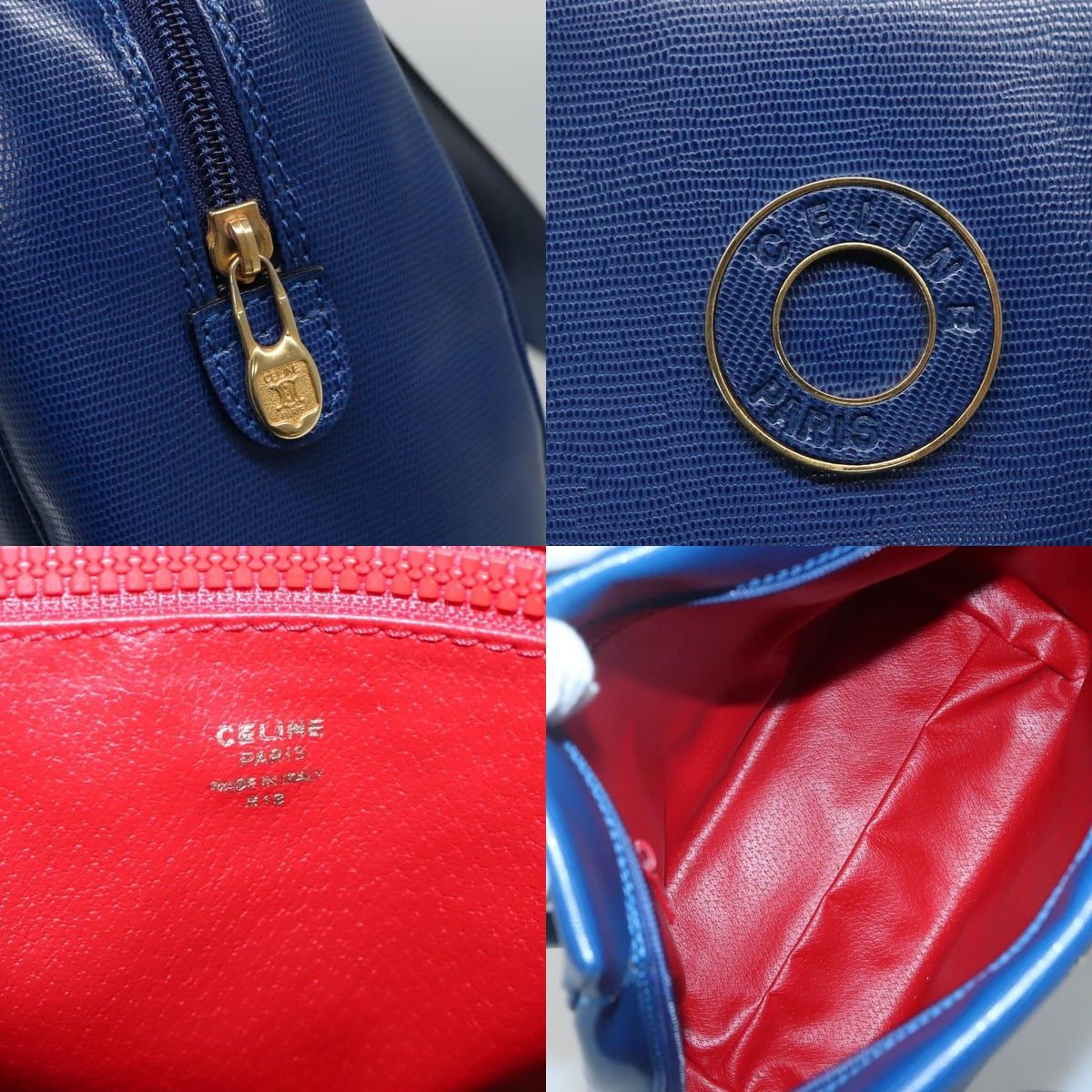 Celine CELINE Shoulder Bag Leather Blue Gold Size ONE SIZE - 11 Thumbnail