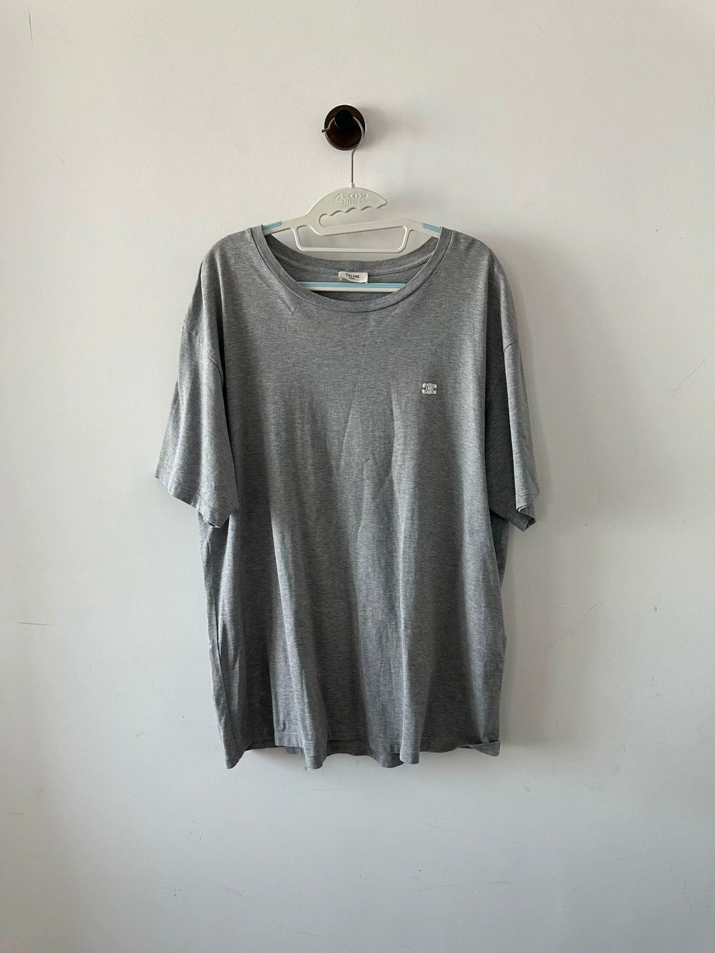 Celine Celine Gray Mini Logo Triomphe Short Sleeve Tee L Size US L / EU 52-54 / 3 - 1 Thumbnail