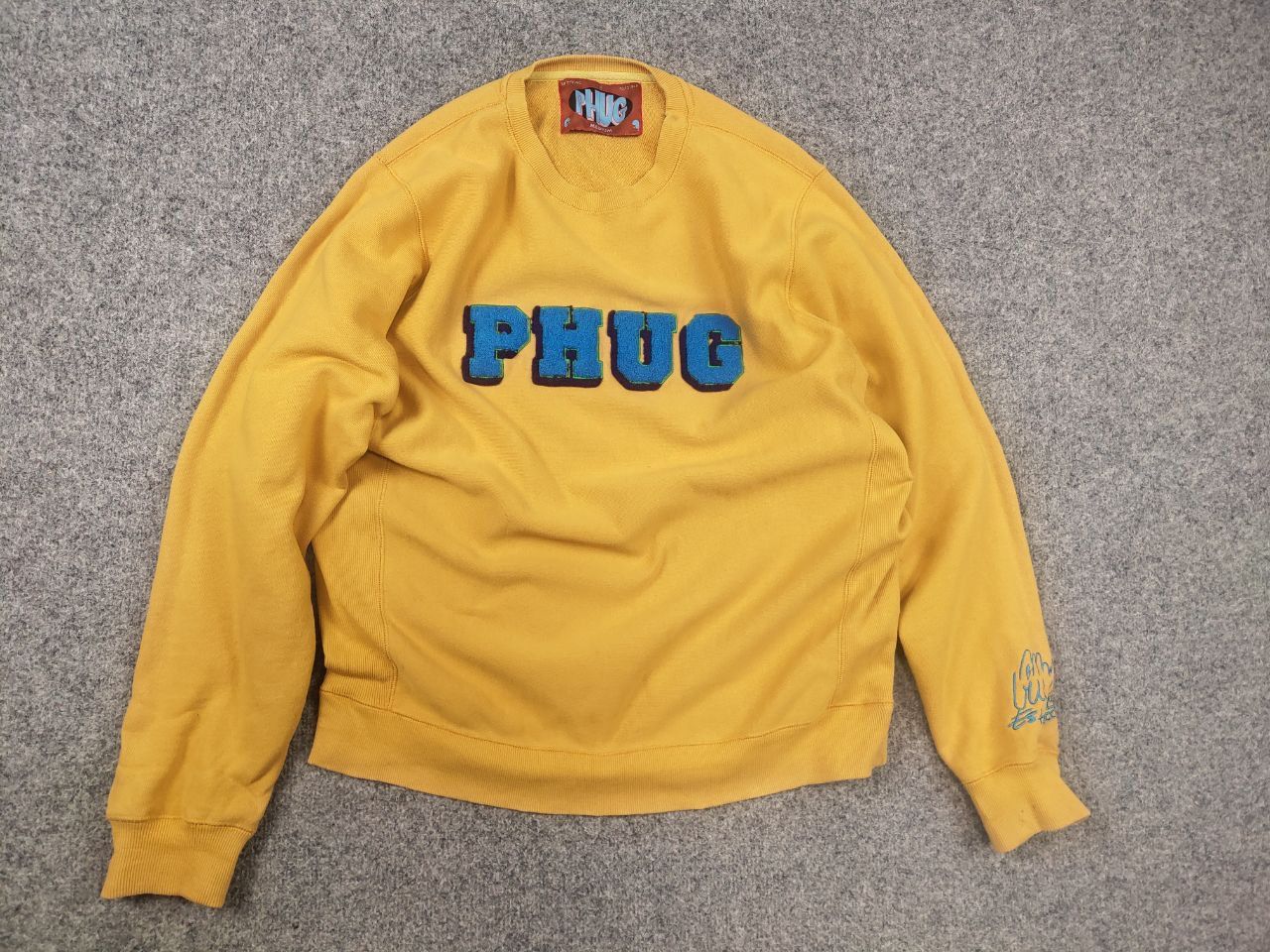 Vintage PHUG Yellow Embroidered volumetric logo PHUGGERS Sweatshirt Size US M / EU 48-50 / 2 - 8 Thumbnail