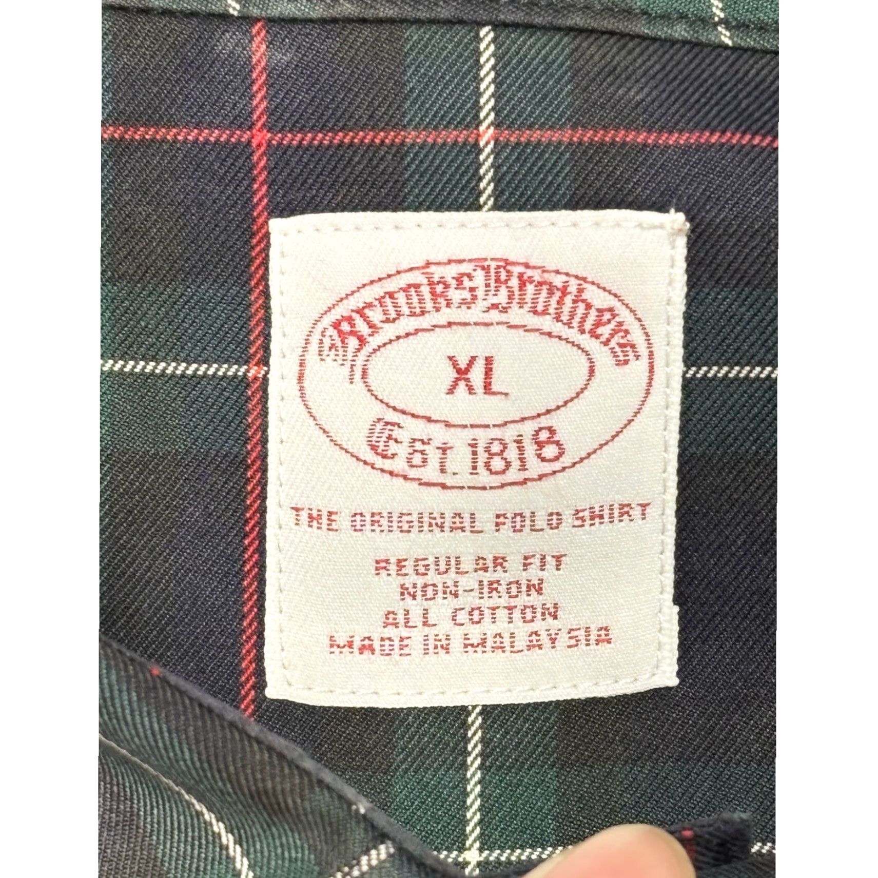 Brooks Brothers Brooks Brothers Polo Shirt Long Sleeve Plaid Button Down Men XL Green Size US XL / EU 56 / 4 - 4 Thumbnail