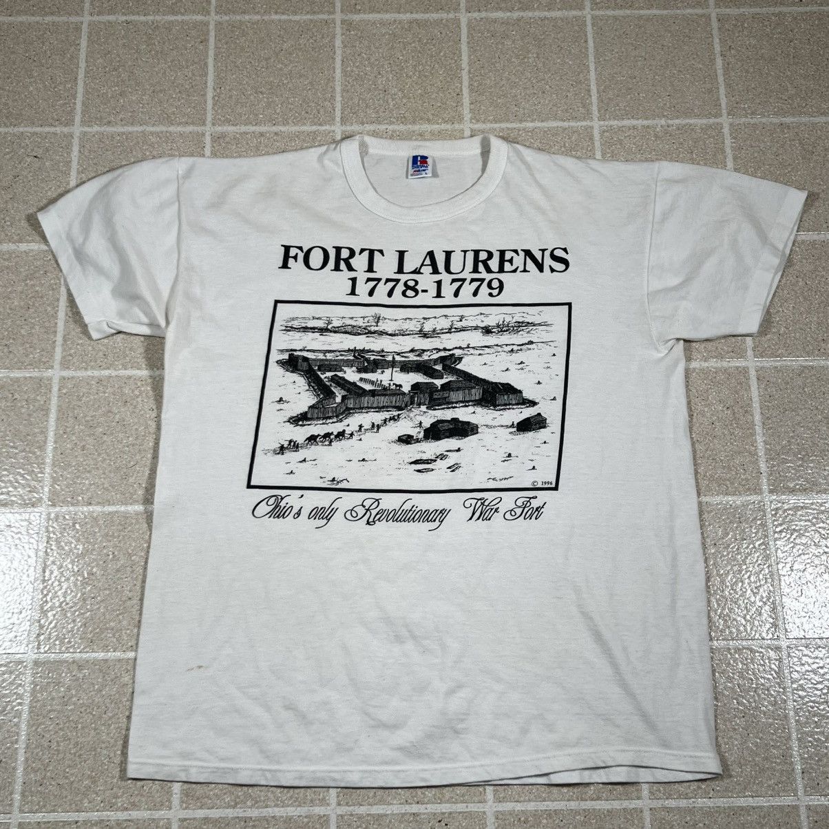 Russell Athletic Vtg 90s Russell Athletic Made In USA Fort Laurens Tshirt Size US L / EU 52-54 / 3 - 1 Thumbnail