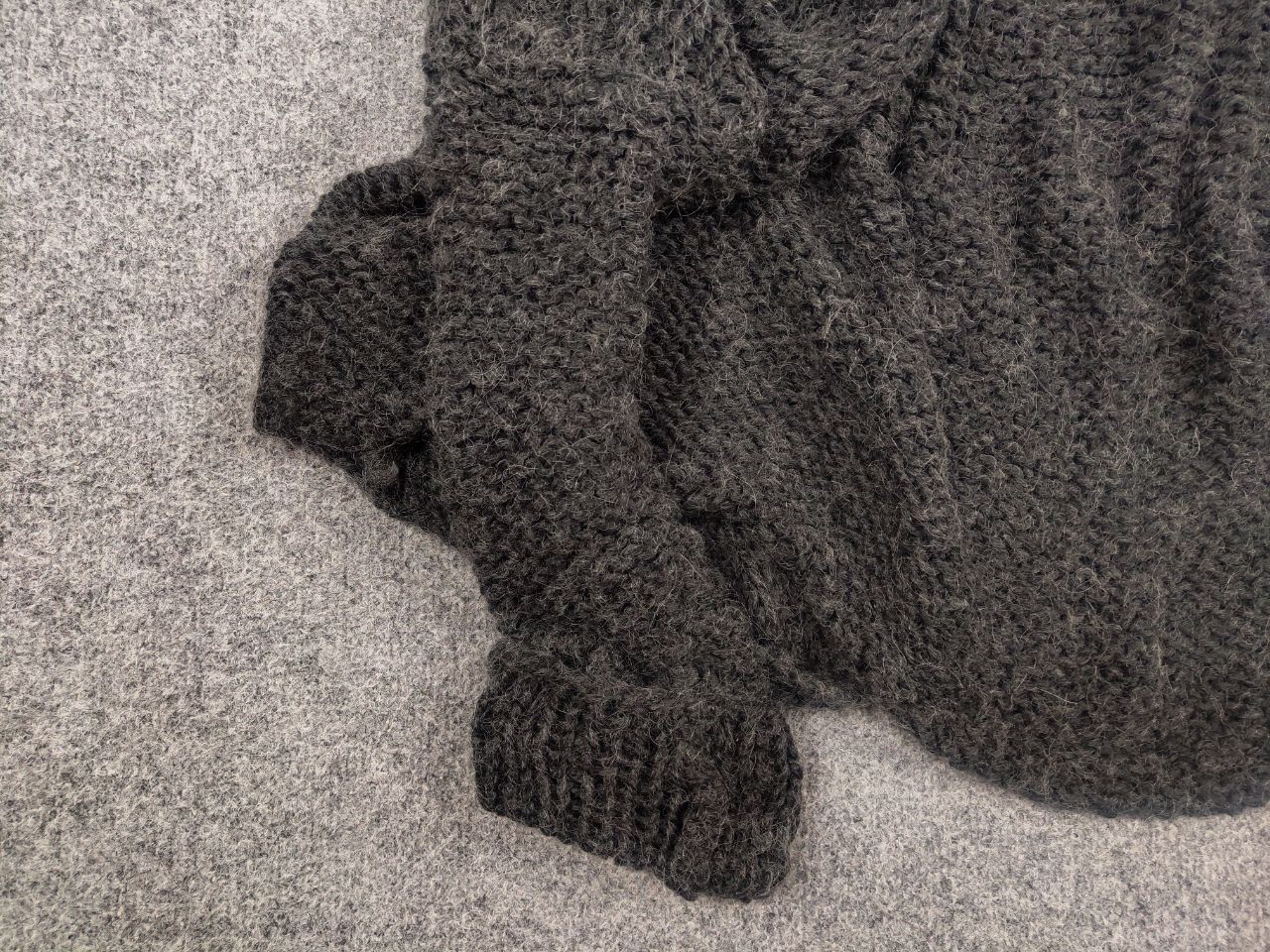 Vintage Umit unal Design oversized knit Dark Wool cropped Sweater Size L / US 10 / IT 46 - 8 Thumbnail