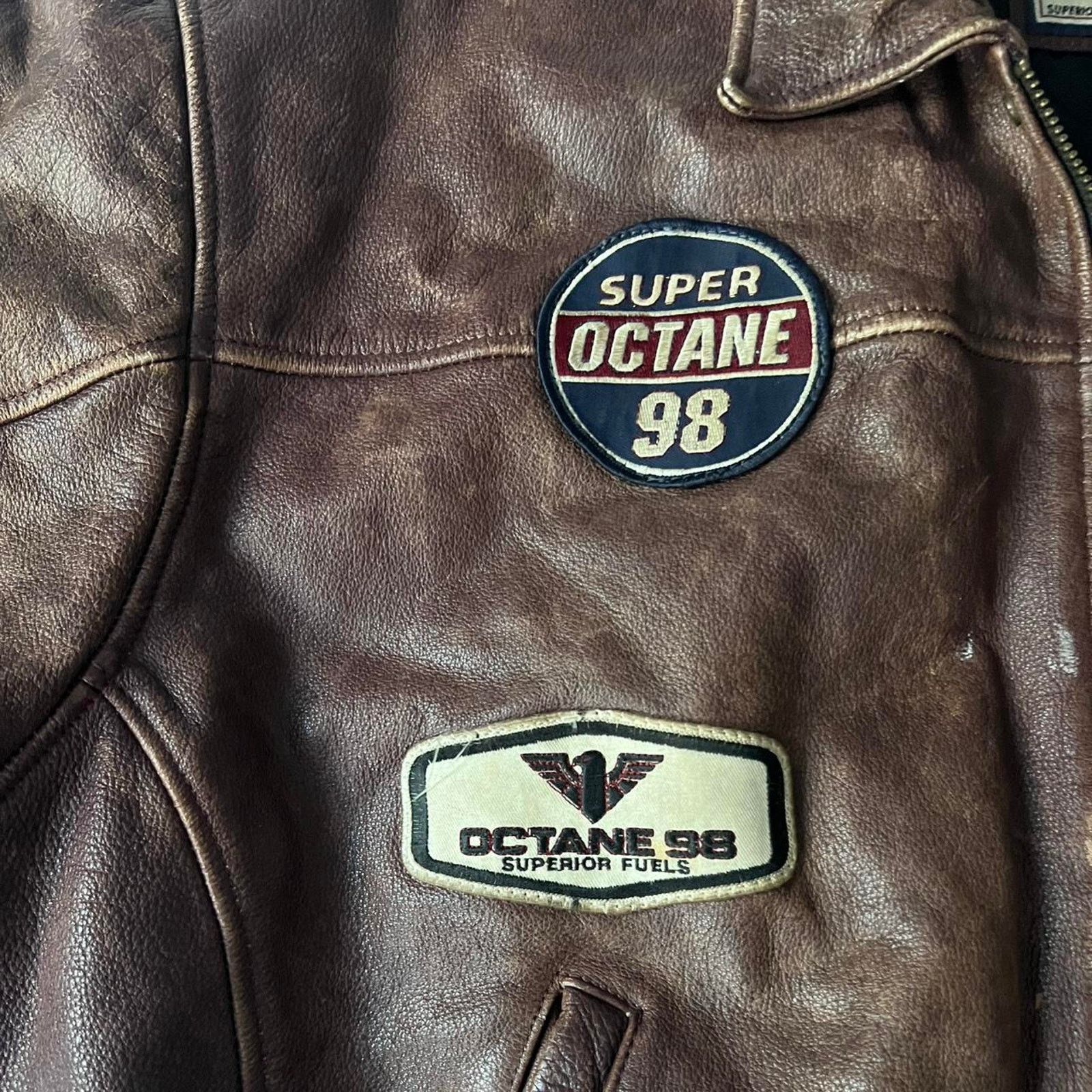Other Brown leather varsity bomber jacket Size US XL / EU 56 / 4 - 2 Thumbnail