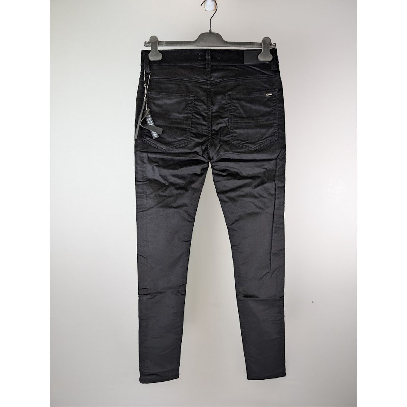 Amiri o1rshd1 Velour Skinny Stack Jeans in Black Size US 32 / EU 48 - 10 Thumbnail