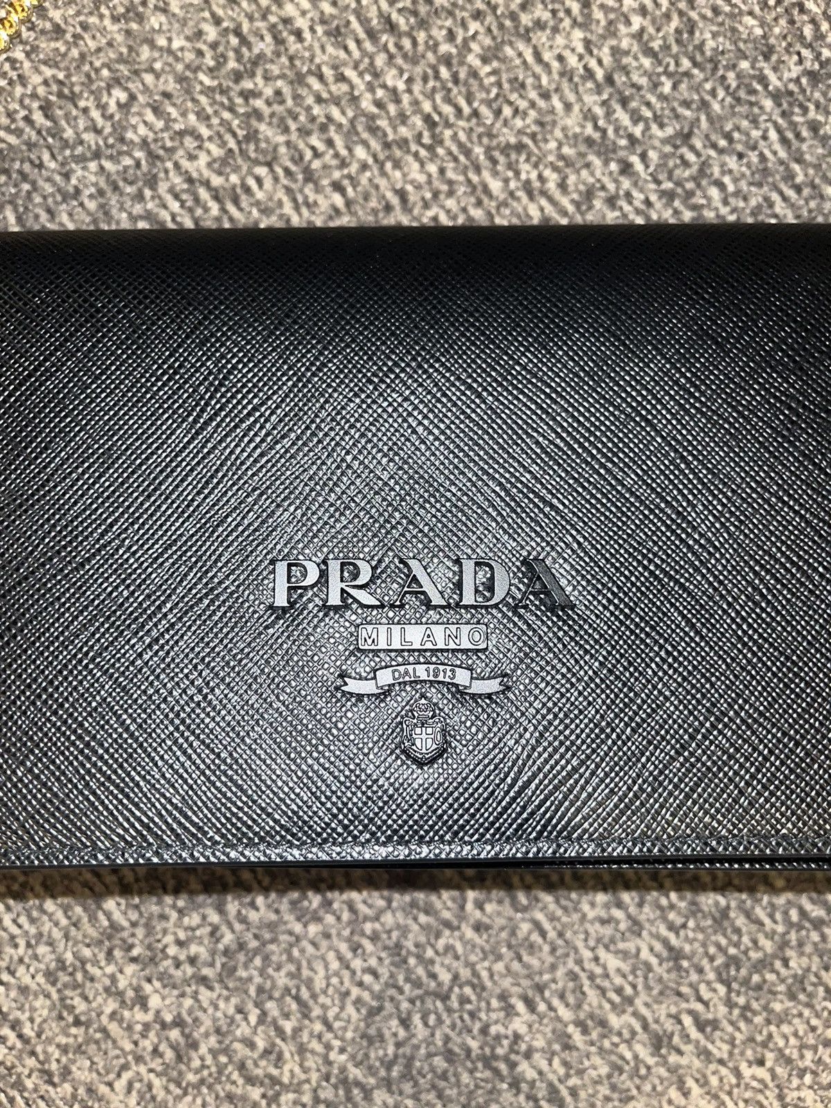 Prada Black Saffiano Leather Wallet On Chain Size ONE SIZE - 3 Thumbnail