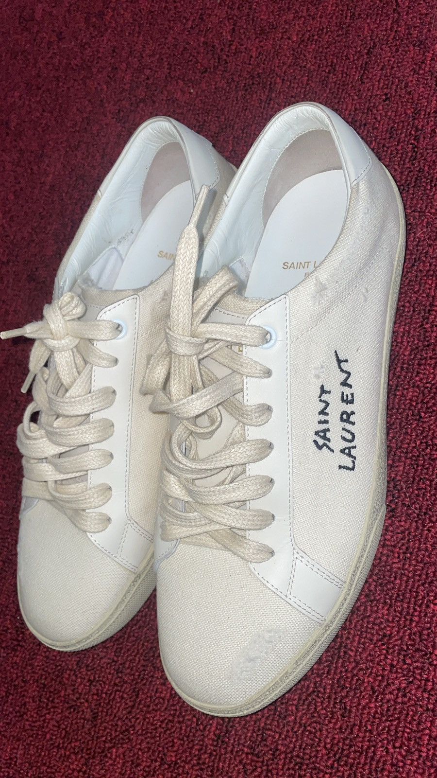 Yves Saint Laurent Off-White Worn-Look Court Classic SL/06 Sneakers Size US 7 / EU 40 - 4 Thumbnail